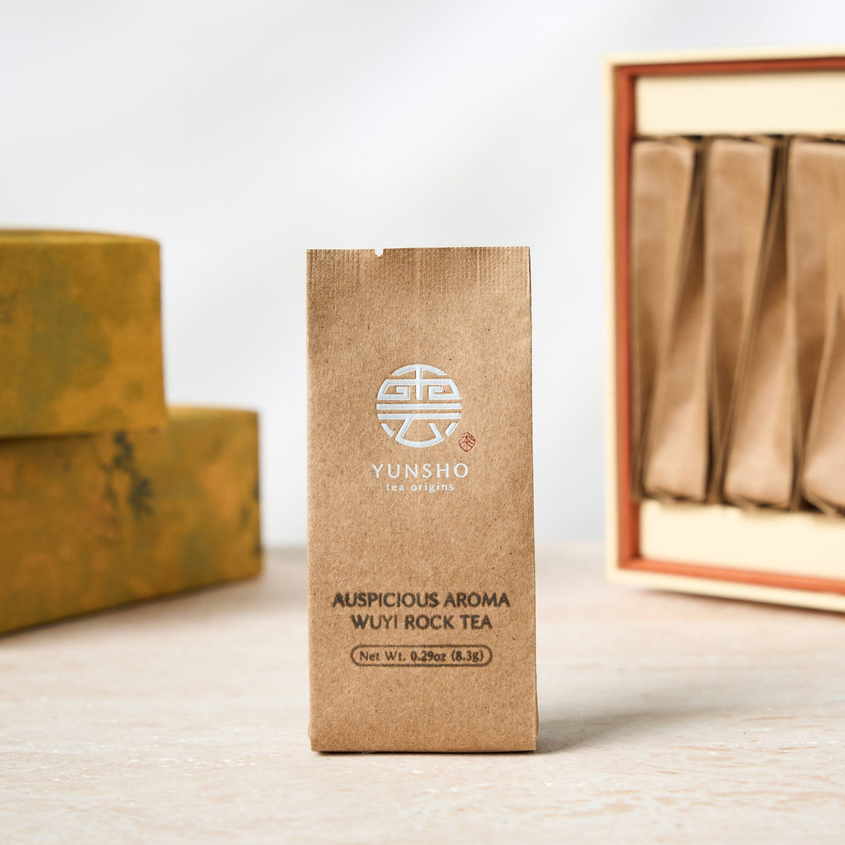 Individual sachet packaging for Auspicious Aroma Wuyi Rock Tea