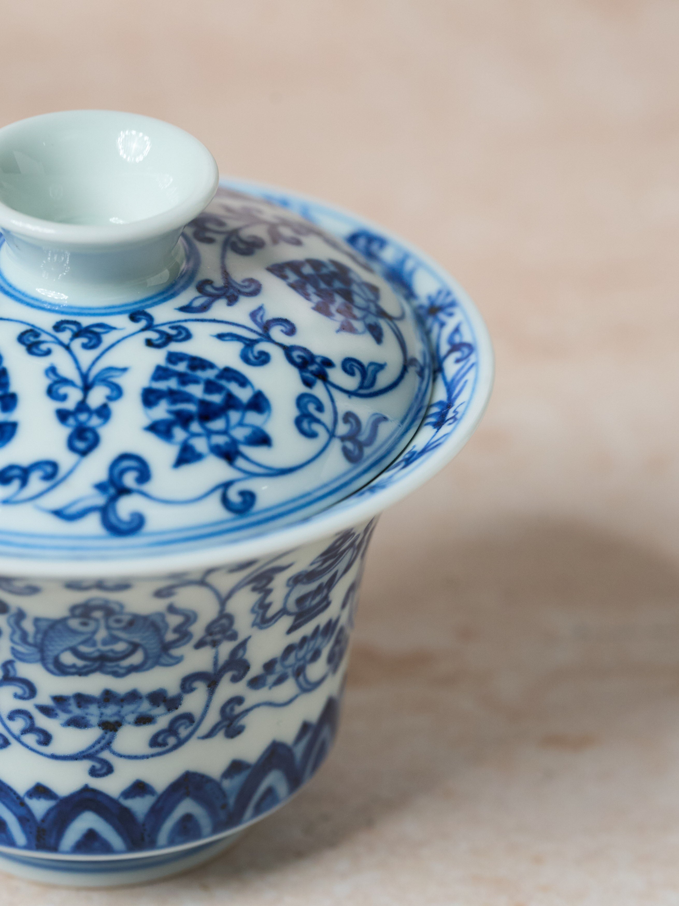 Eight Treasures & Scrolling Lotus Porcelain Gaiwan