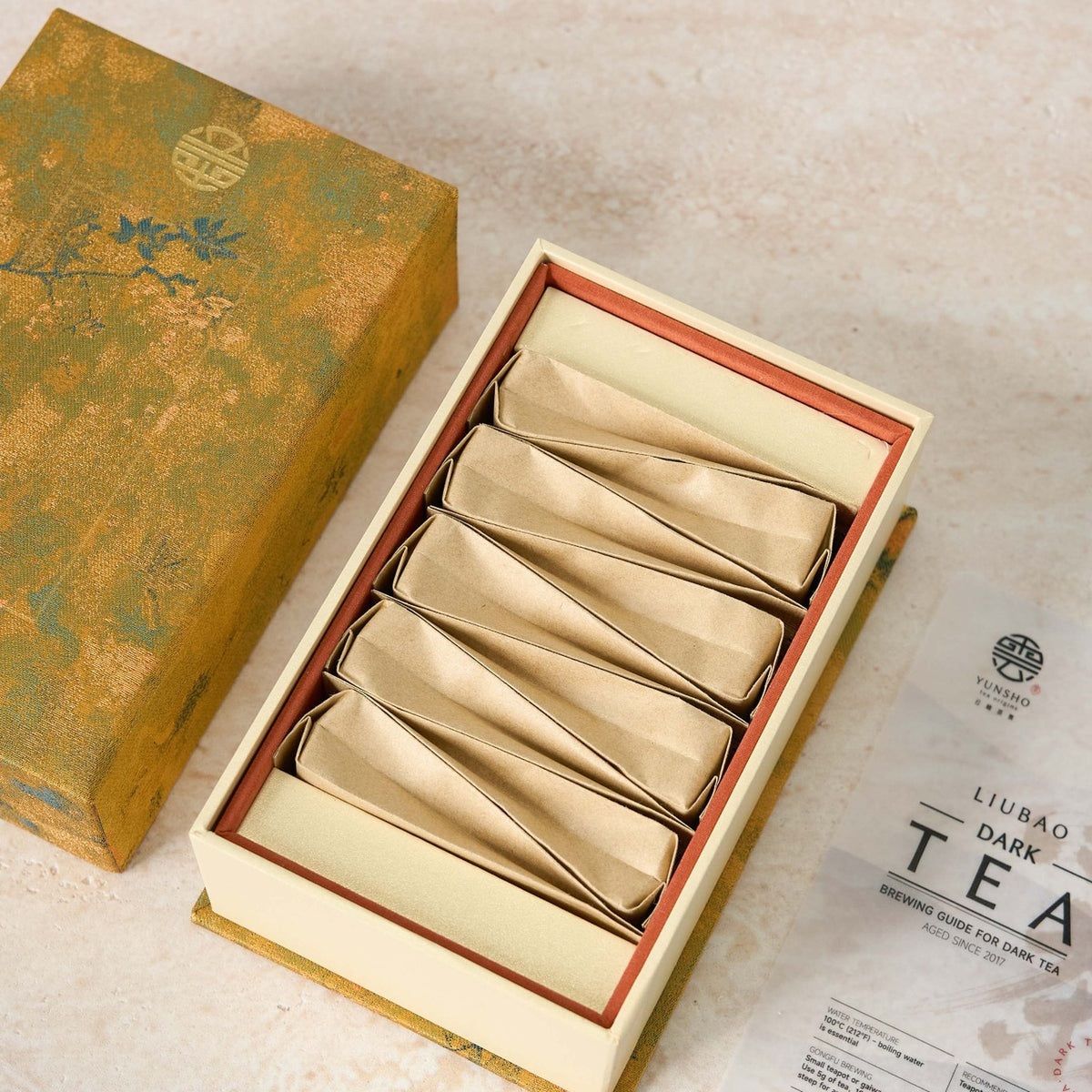 Open box packaging for Liubao Tea