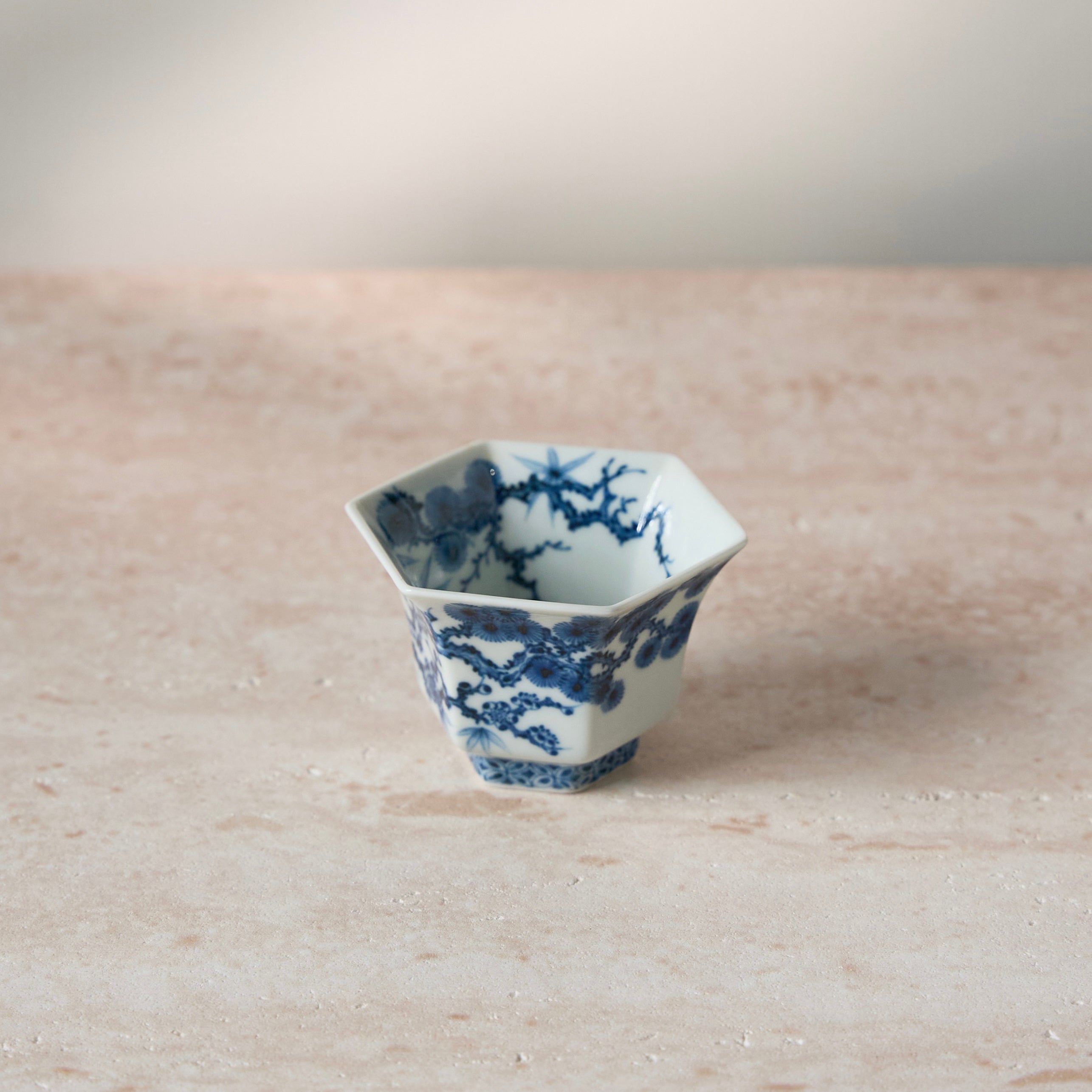 Three Friends of Winter Hand-Painted Octagonal Tasting Cup