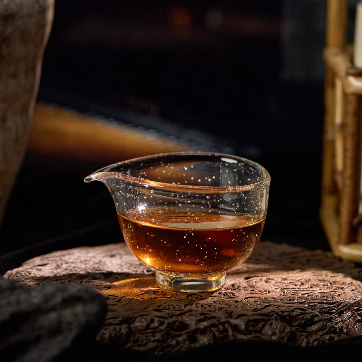 Styled tea scene featuring Auspicious Aroma Wuyi Rock Tea