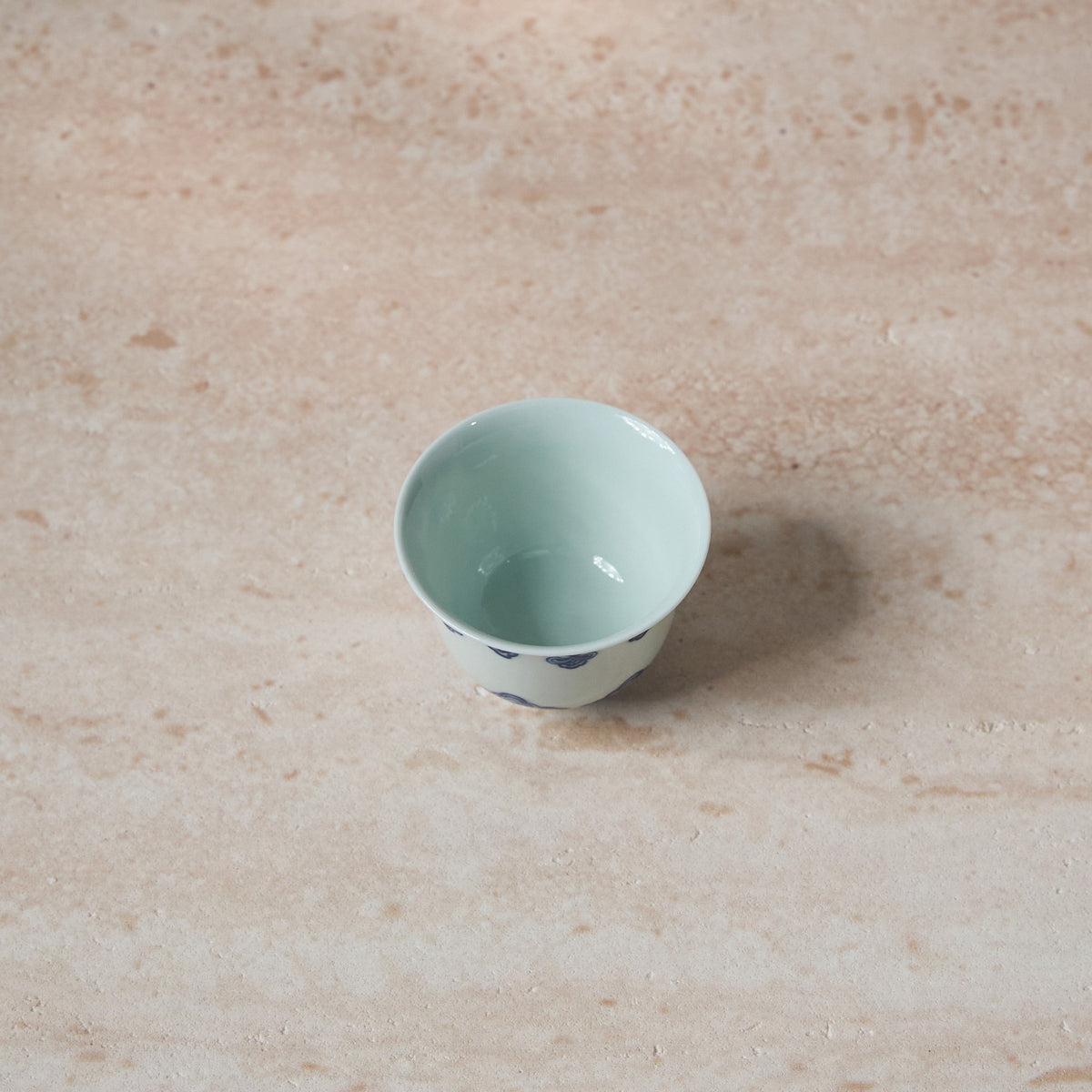Top view of Baoxiang Floral Blue-and-White Porcelain Tea Cup