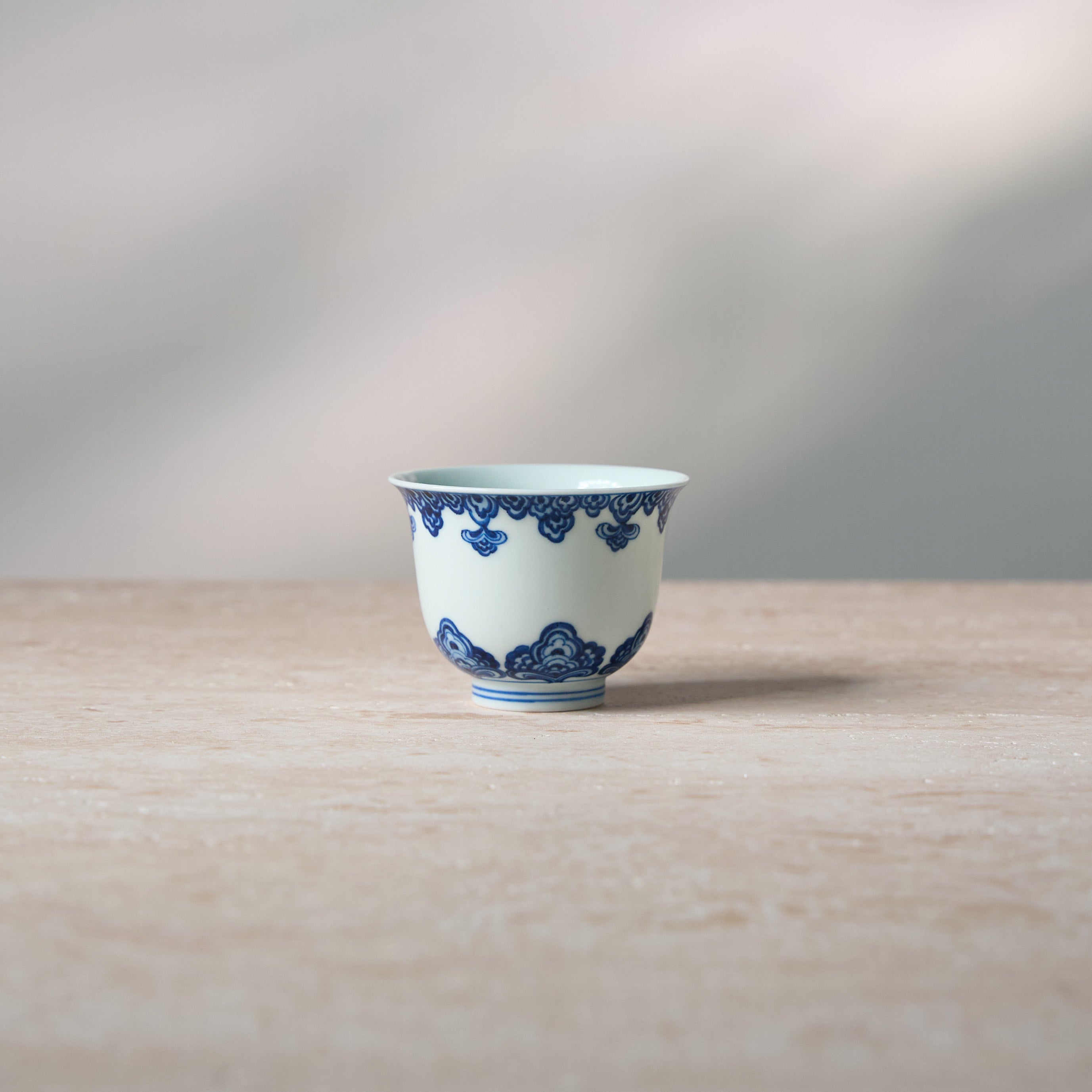 Baoxiang Floral Blue-and-White Porcelain Tea Cup