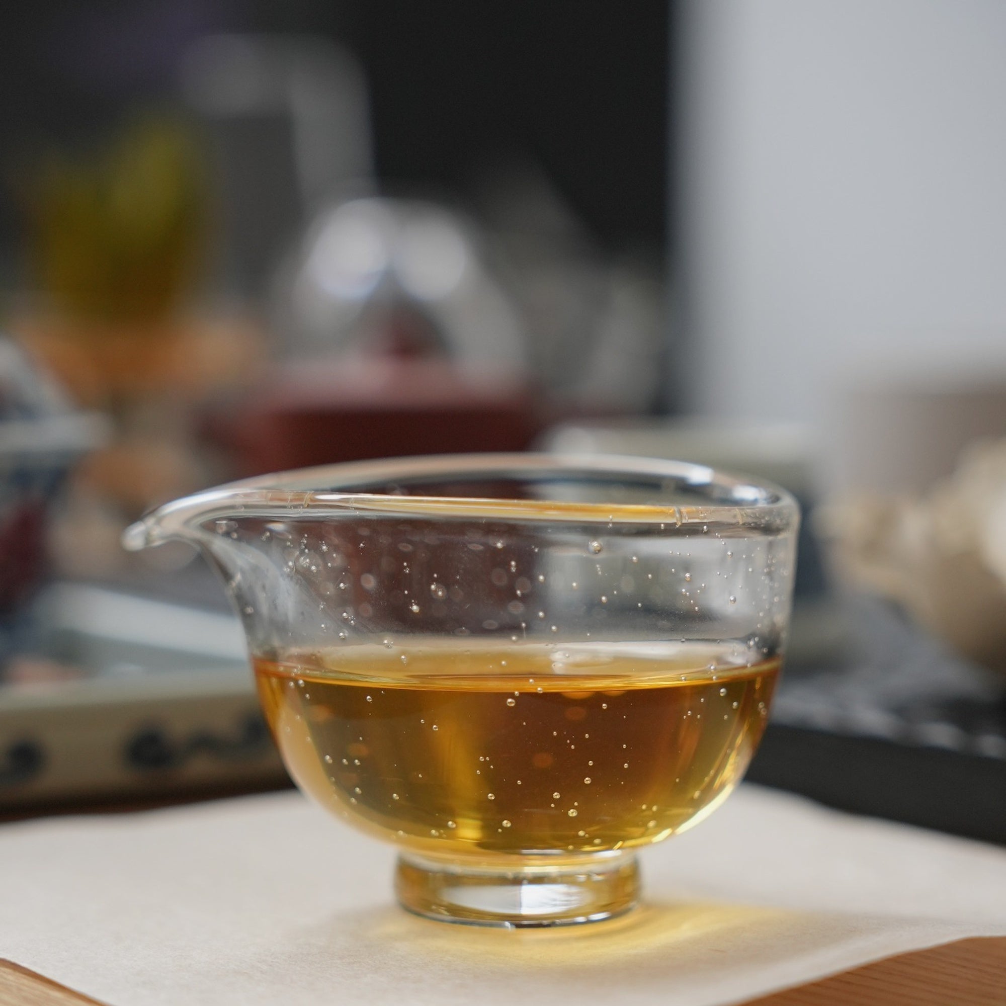 Styled tea scene featuring Duck Shit Dancong Oolong Tea
