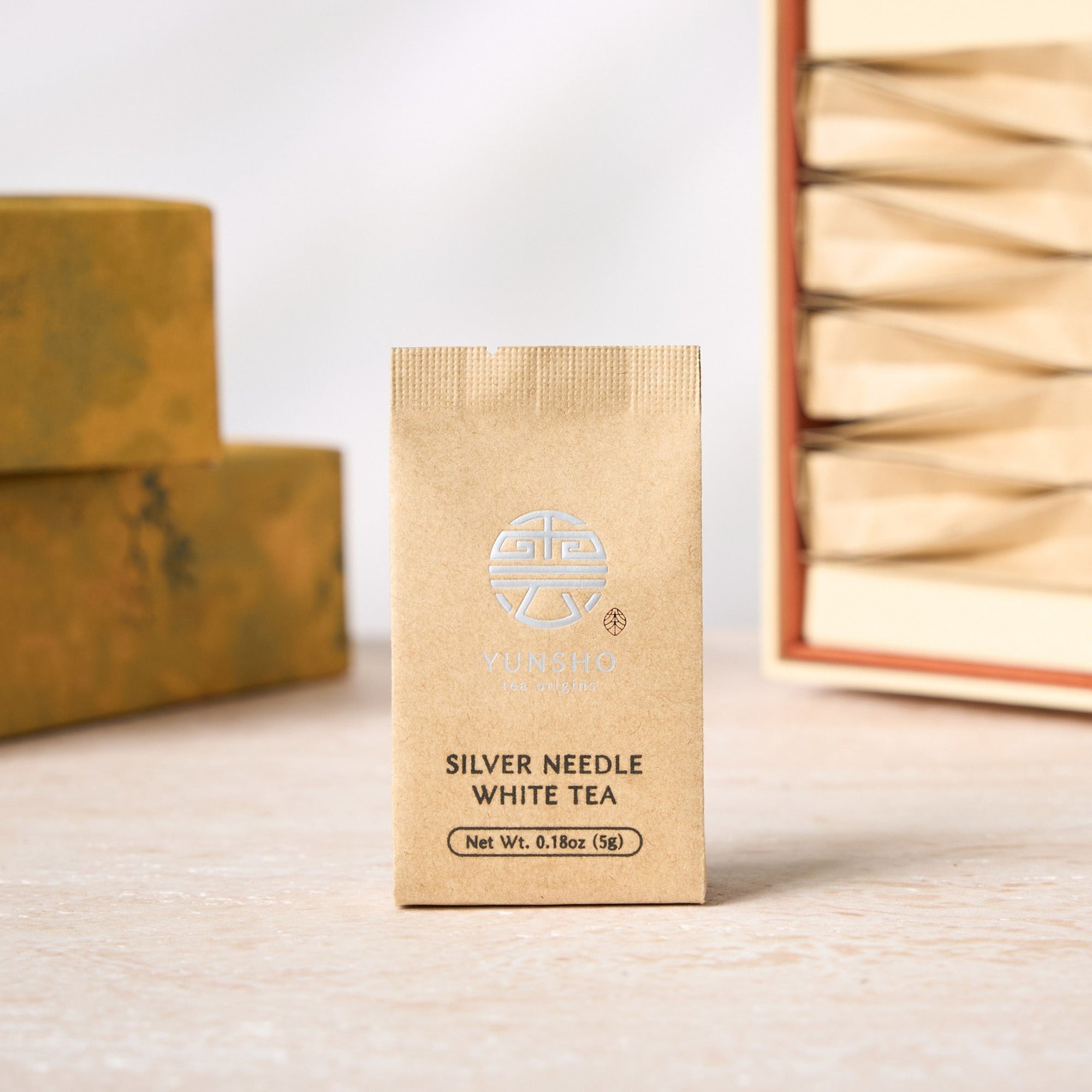 Individual sachet packaging for Silver Needle White Tea