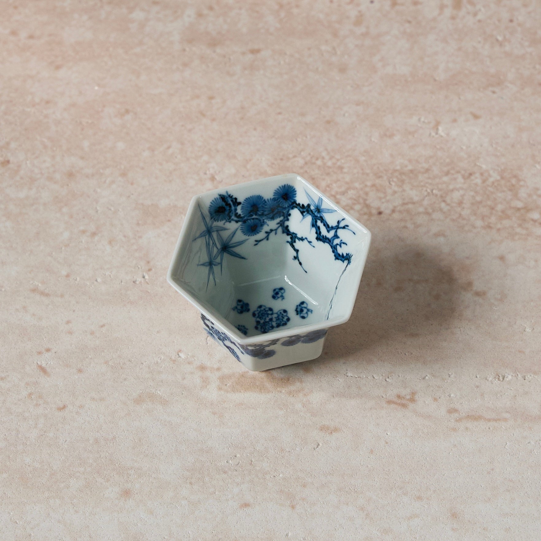 Three Friends of Winter Hand-Painted Octagonal Tasting Cup