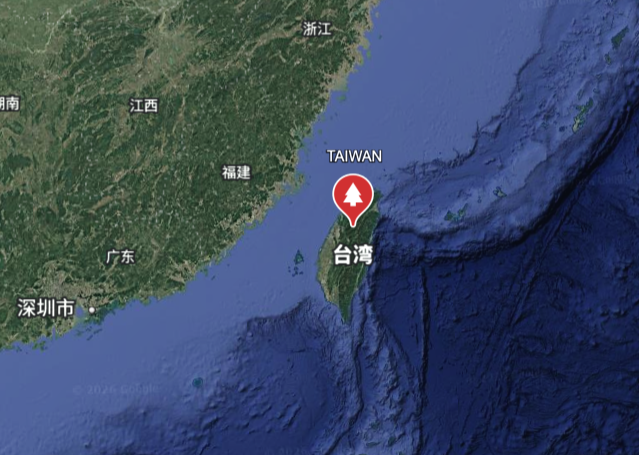 Regional map marking Taiwan