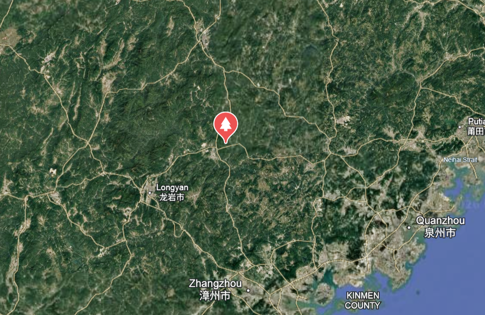 Zhangping Shui Xian Oolong Tea regional origin map